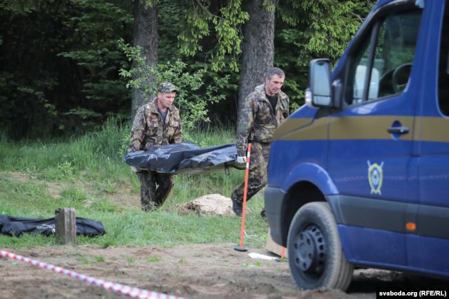 З'явілася відэа з месца, дзе знайшлі забітага супрацоўніка магілёўскай ДАІ