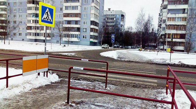 У Віцебску з’явіўся першы пешаходны пераход незвычайнай формы (фота)