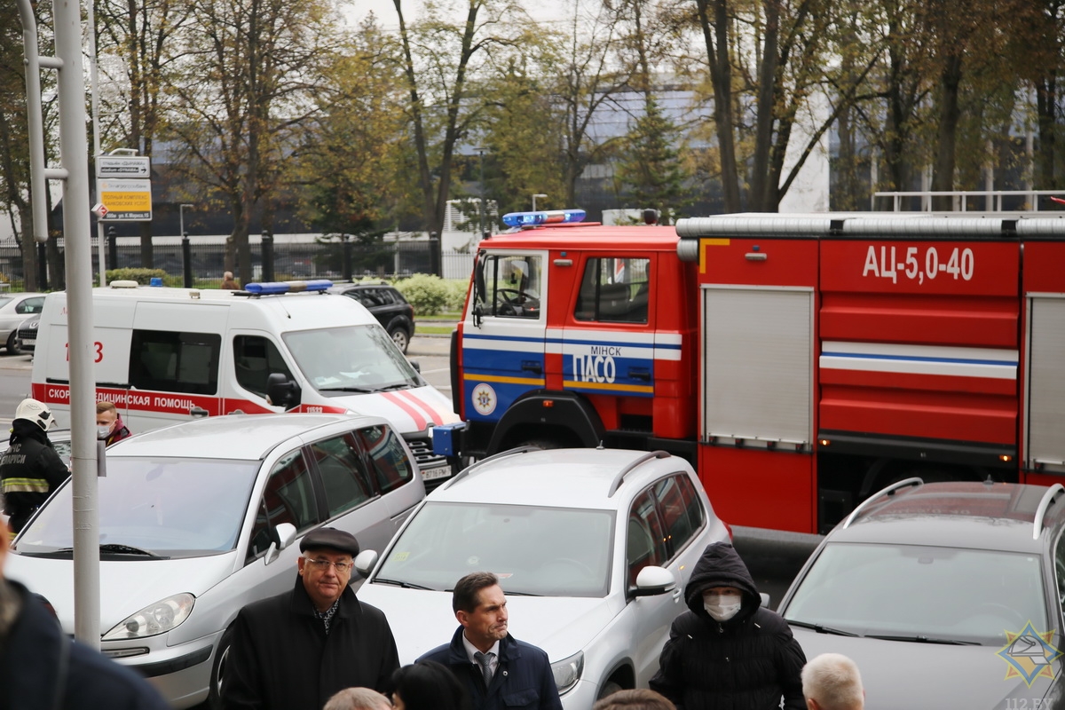 З-за пажару з Міністэрства сельскай гаспадаркі эвакуявалі 150 чалавек