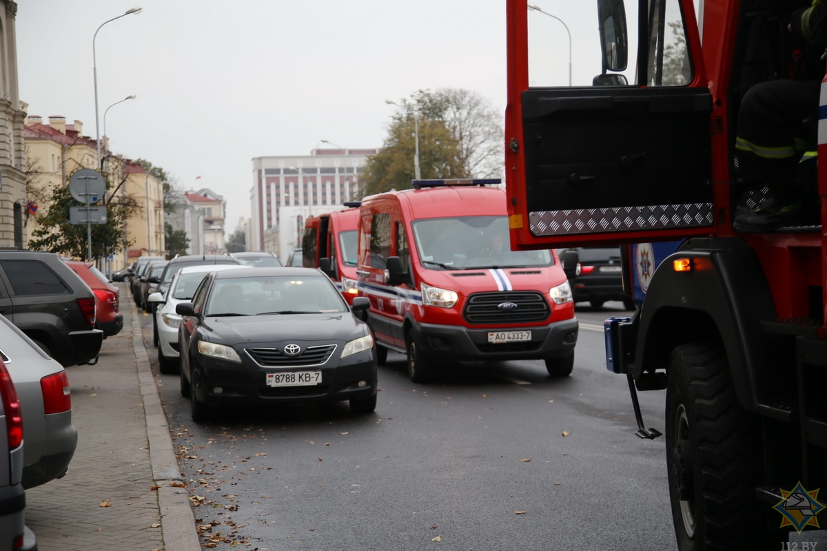 З-за пажару з Міністэрства сельскай гаспадаркі эвакуявалі 150 чалавек