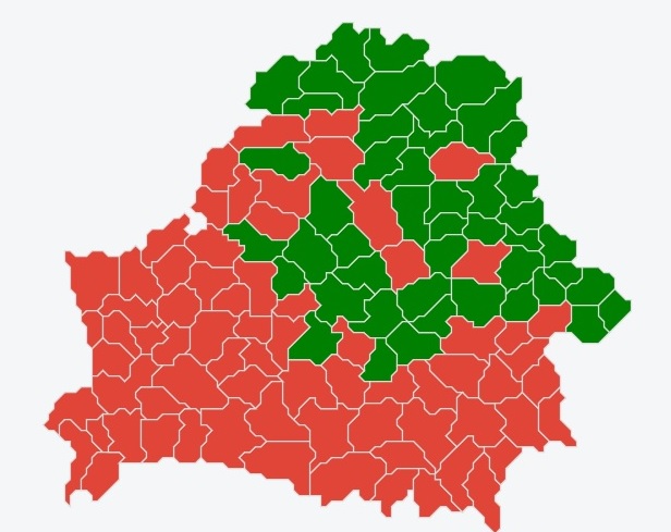 Забаронена наведванне лясоў у 72 рэгіёнах краіны (карта)