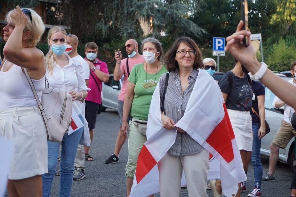 Акция солидарности белорусов в Риме. Фото