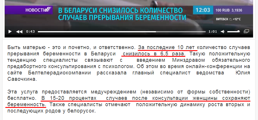 За 10 лет в Беларуси стали делать в 6,5 раза меньше абортов? Фактчек