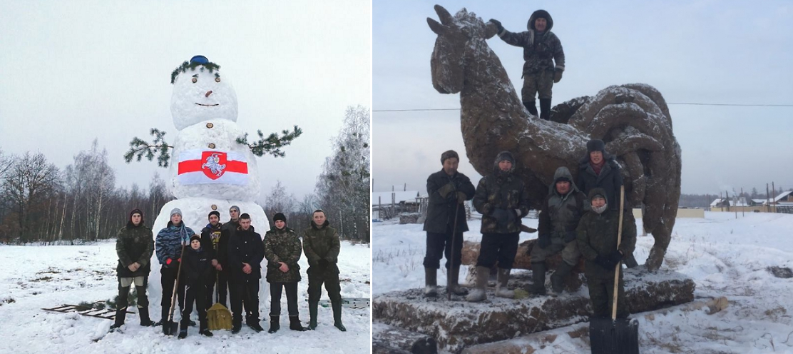 Хлопцы, якія зляпілі снегавіка з “Пагоняй”, расказваюць пра выклікі "на размову"