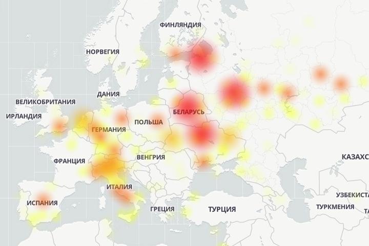 У Еўропе адбыўся масавы збой у працы Telegram