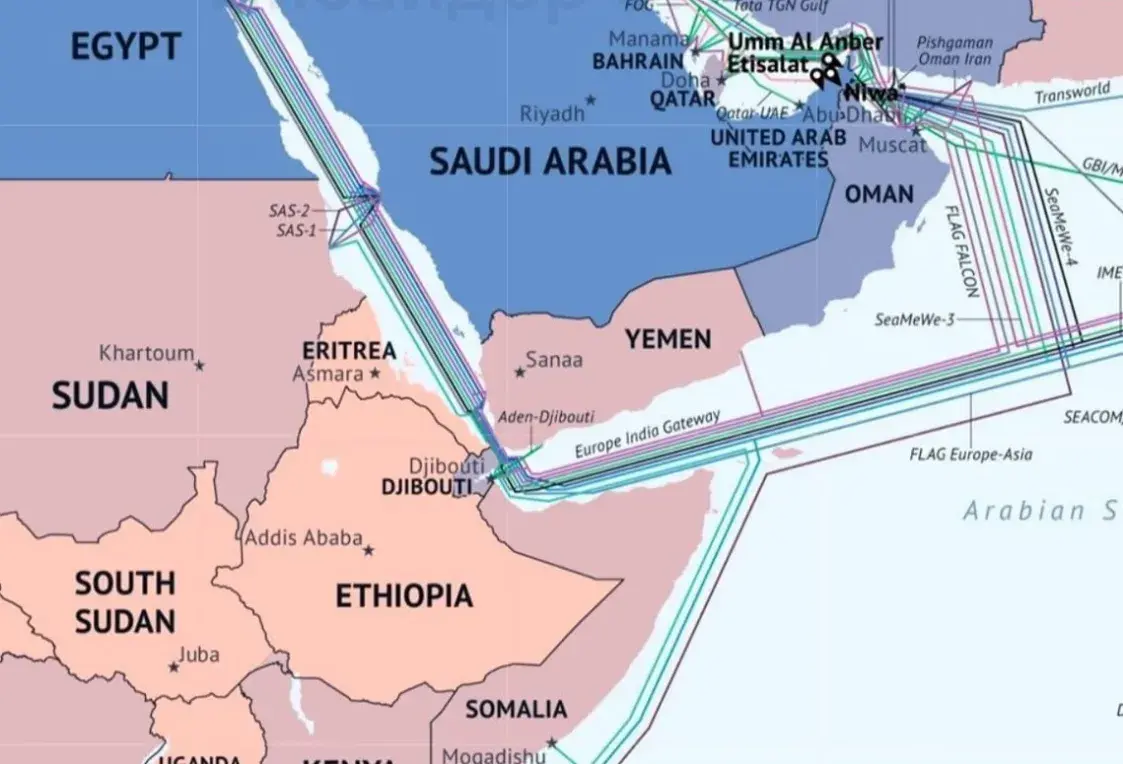 У Чырвоным моры перарэзалі кабелі глабальнага інтэрнэту — Sky News