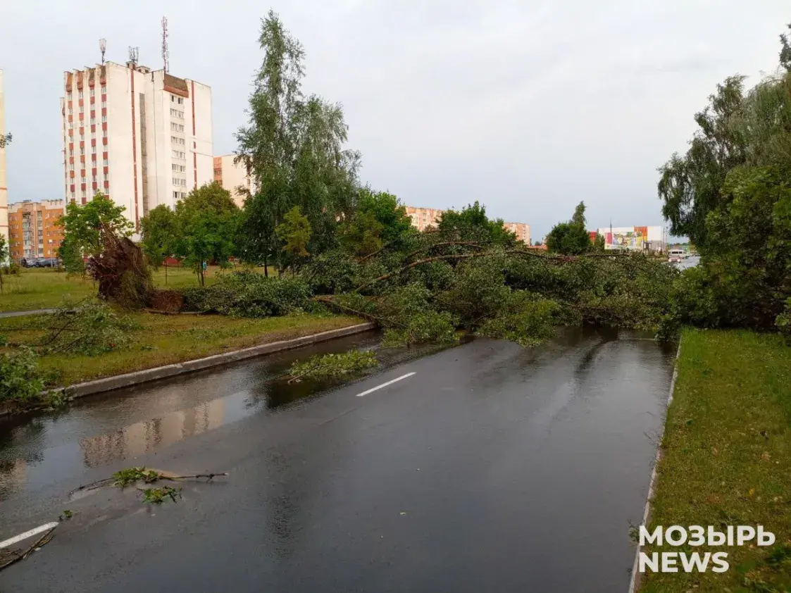 Ураган пакінуў Мазыр без святла і вады