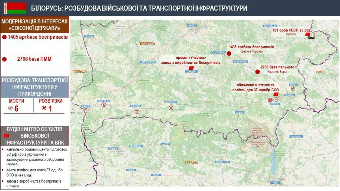 У границы с Беларусью строятся объекты военного назначения — разведка Украины