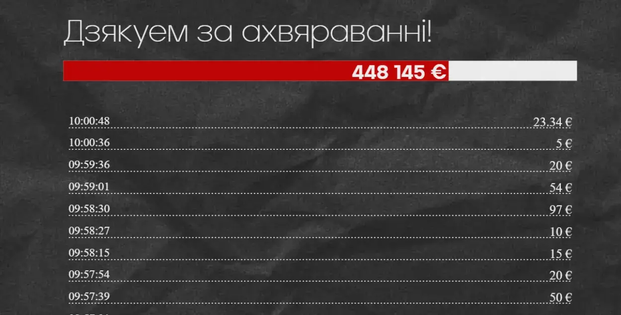 Агучаная Святланай Ціханоўскай мэта сабраць 500 тысяч еўра выглядае цалкам рэальнай