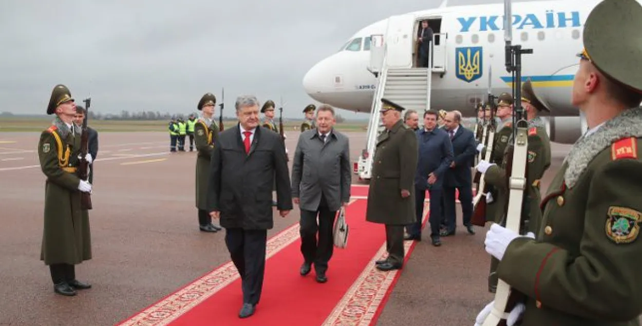 Як у Гомелі сустракалі ўкраінскага прэзідэнта (фота)