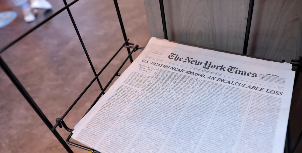 Газета The New York Times выйшла з імёнамі тысячы памерлых ад каранавіруса