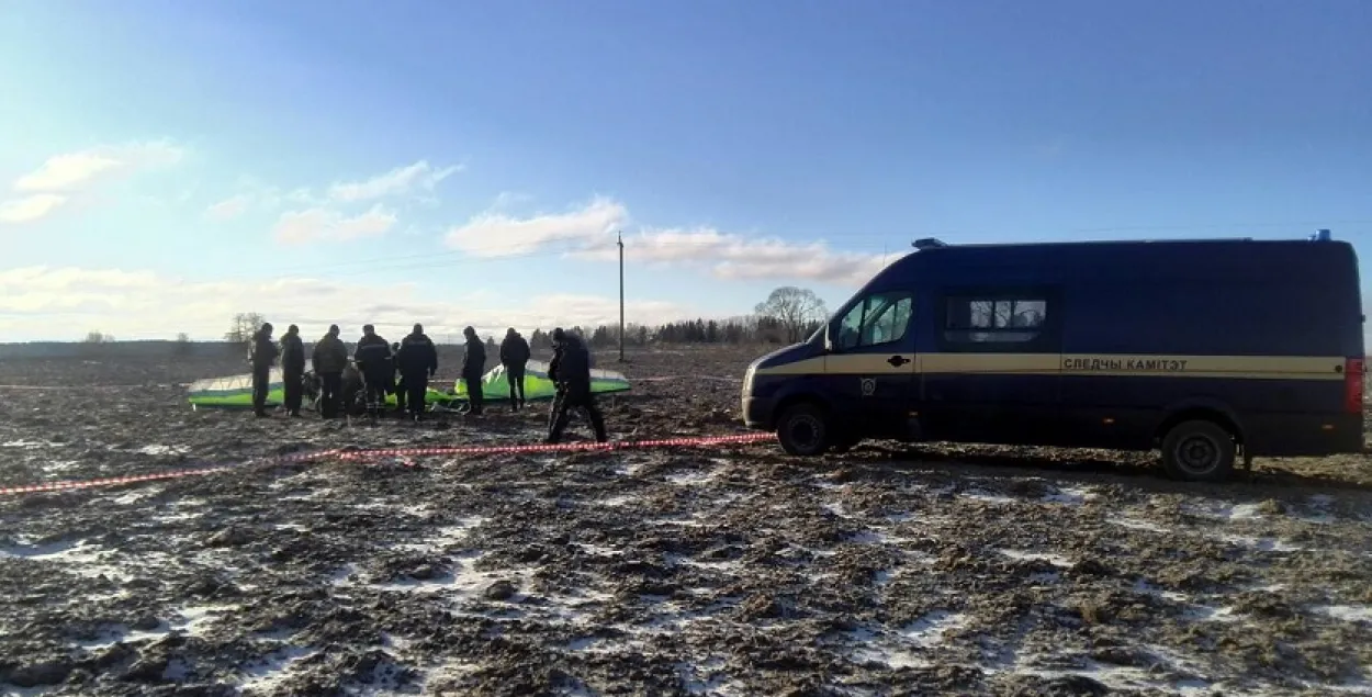 Апублікавана відэа з месца падзення мотадэльтаплана ва Ушацкім раёне