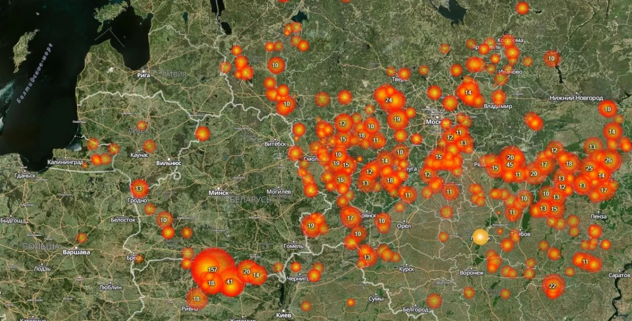 Спадарожнік паказаў маштабы пажараў у Беларусі