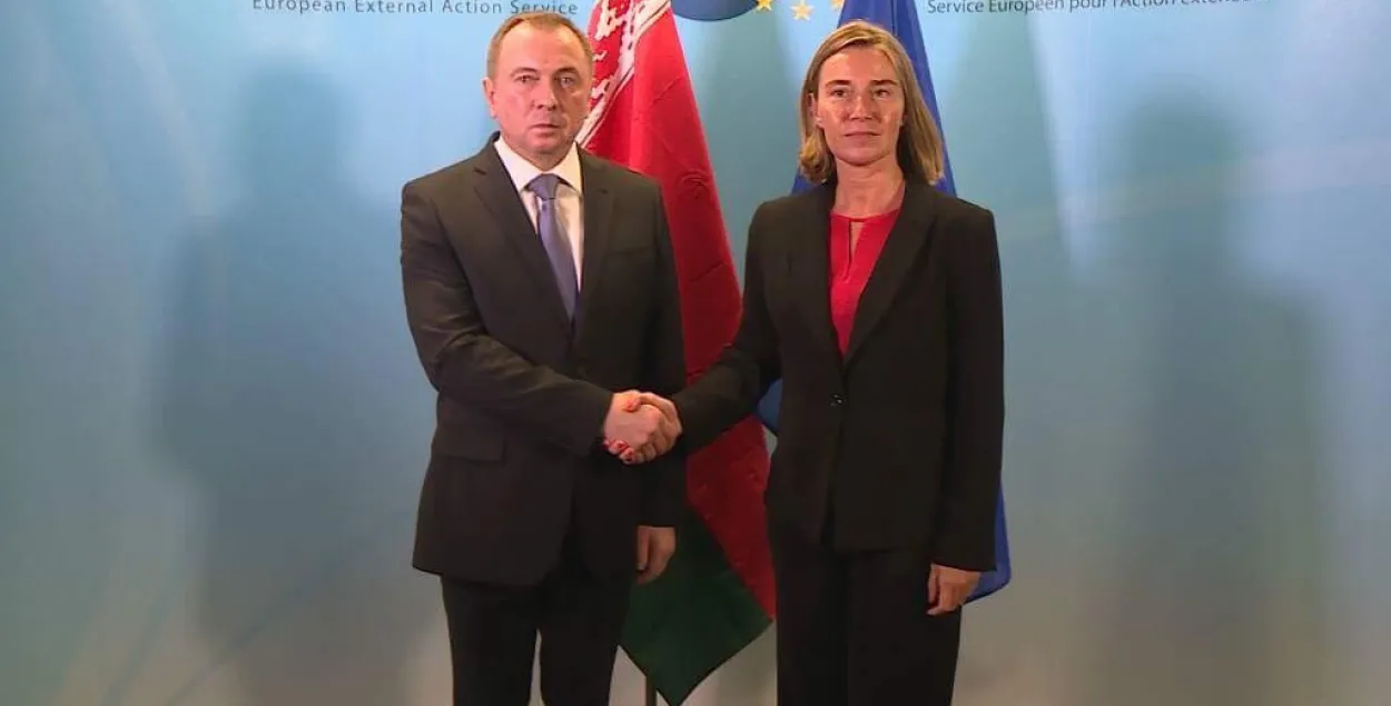 Belarus&#39; Foreign Minister Uladzimir Makei and Federica Mogherini,&nbsp;High Representative of the EU&nbsp;for Foreign Affairs and Security Policy&nbsp;/ twitter.com/BelarusMID