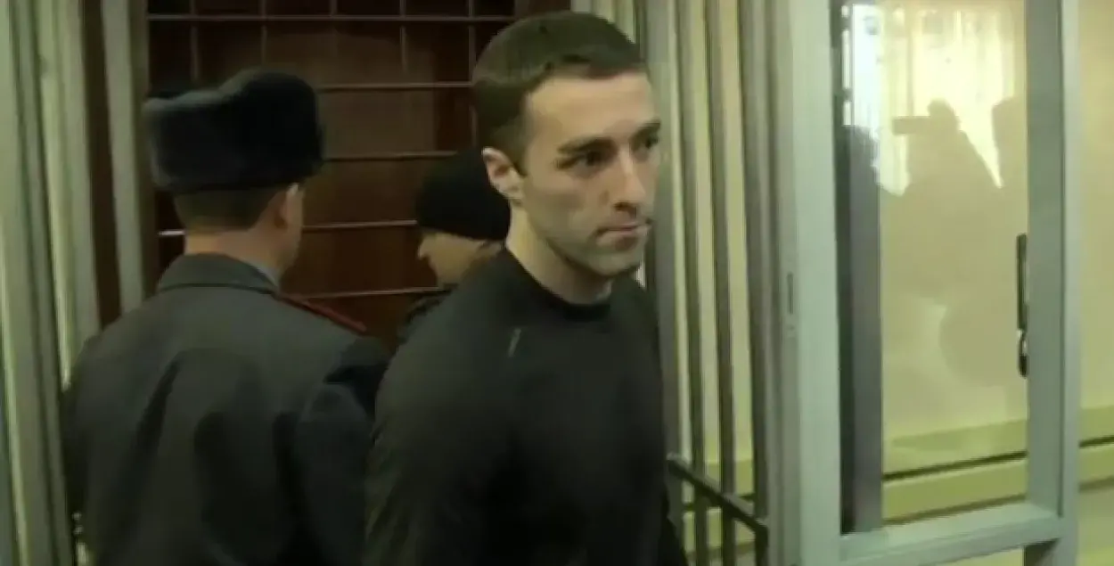 Photo: Jolan Viaud released in a courtroom. Screenshot from Radio Svaboda&#39;s video stream.