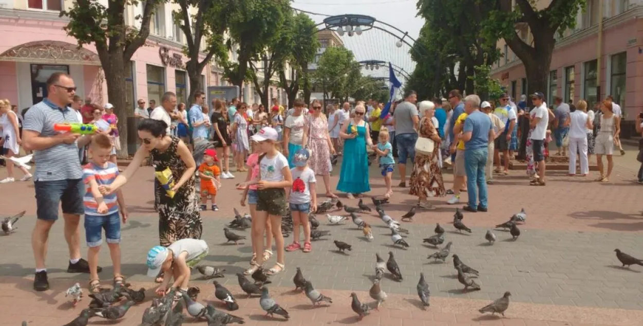 У Брэсце зноў кармілі галубоў, нягледзячы на спыненне будаўніцтва АКБ