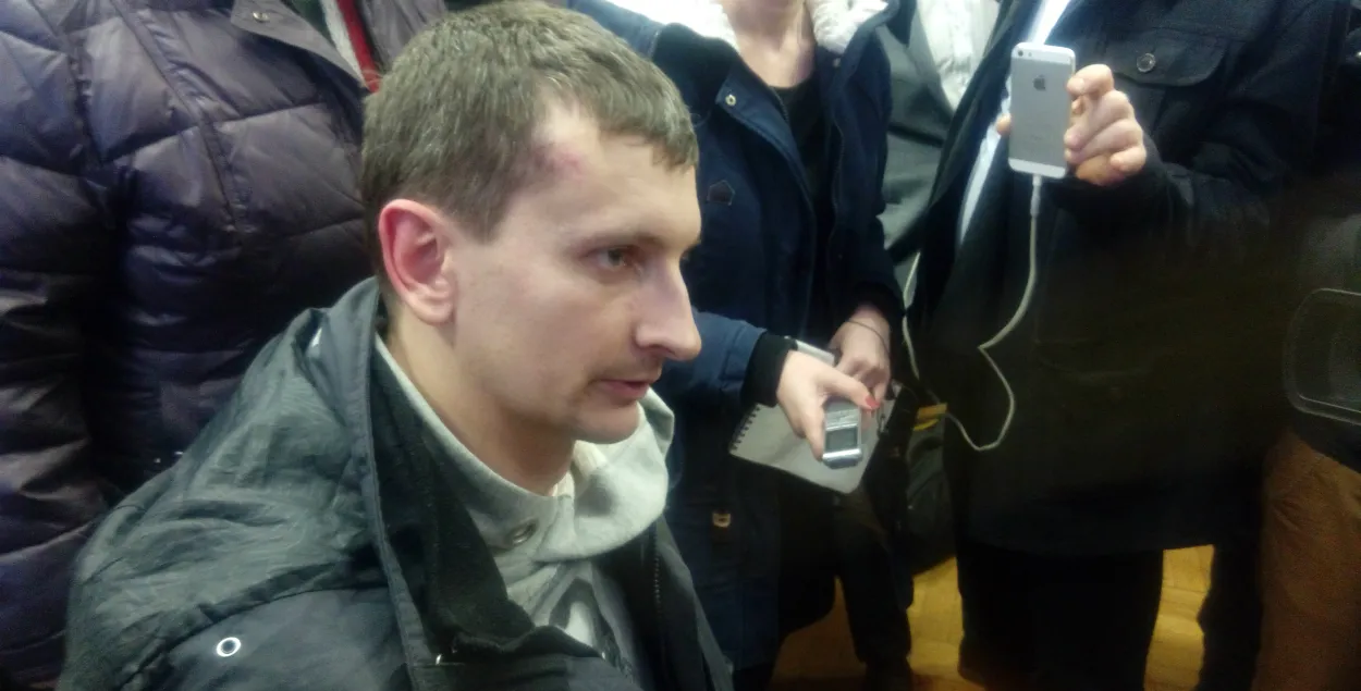 Andrei Kozel prior to the hearing in a Minsk court on 19 February. Image: Euroradio