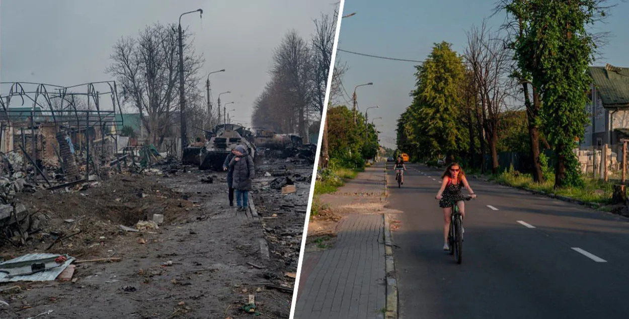 Адно і тое ж месца пад Кіевам &mdash; пасля &quot;вызвалення&quot; расійянамі і пасля вызвалення ад расіян.