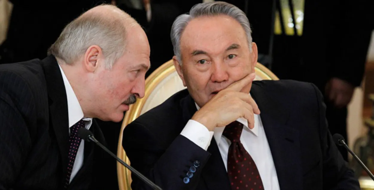 Belarus and Kazakh Presidents Aliaksandr Lukashenka&nbsp;and Nursultan Nazarbayev. File photo:&nbsp;ria.ru