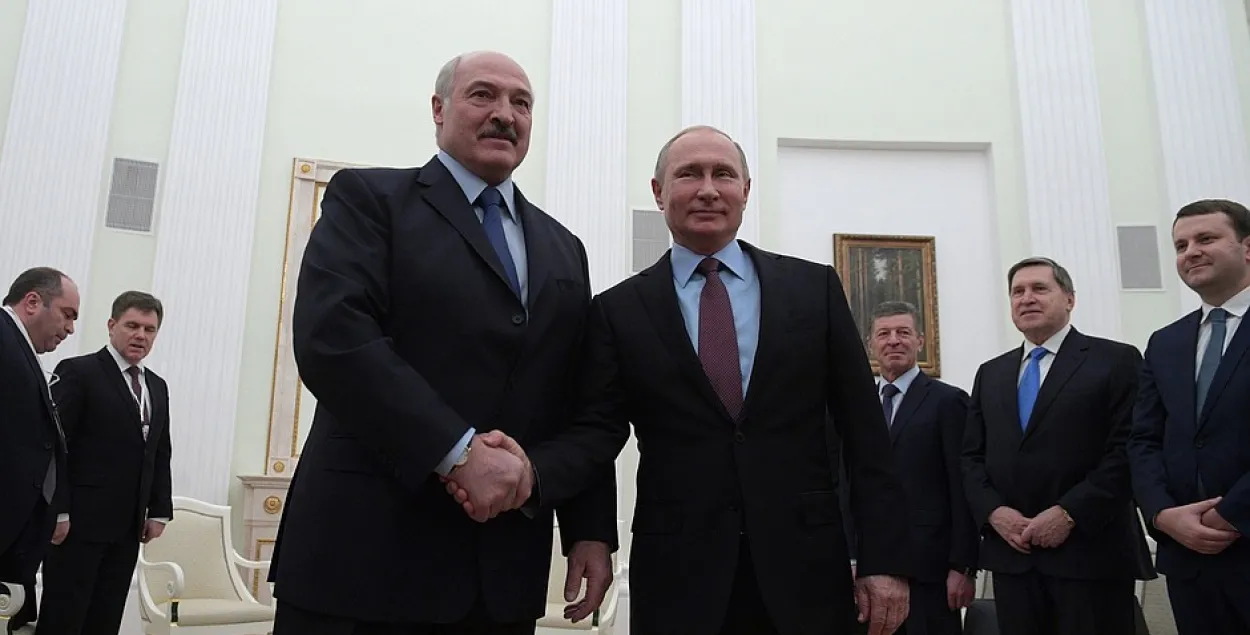 Alyaksandr Lukashenka and Vladimir Putin at negotiations on December 25. Photo: kremlin.ru