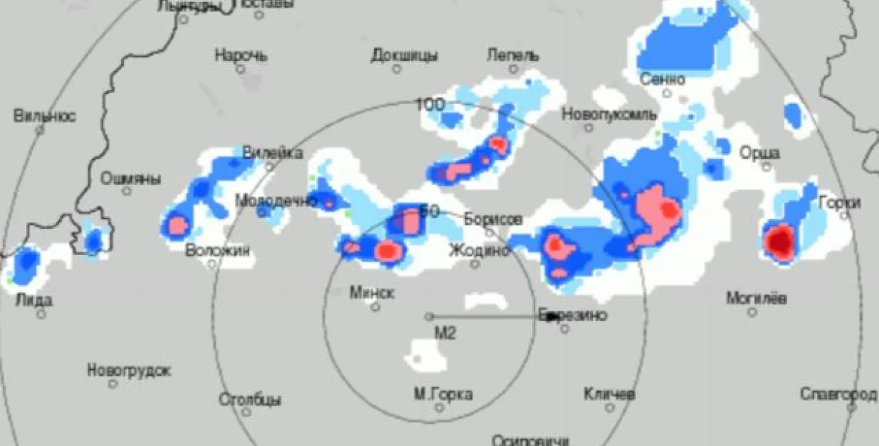 На вечар 20 ліпеня сіноптыкі абвясцілі аранжавы ўзровень небяспекі