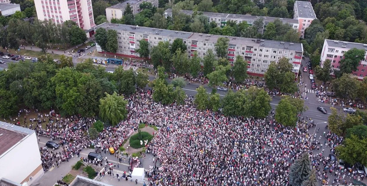 Митинг Светланы Тихановской в Гомеле с дрона&nbsp;/ TUT.by