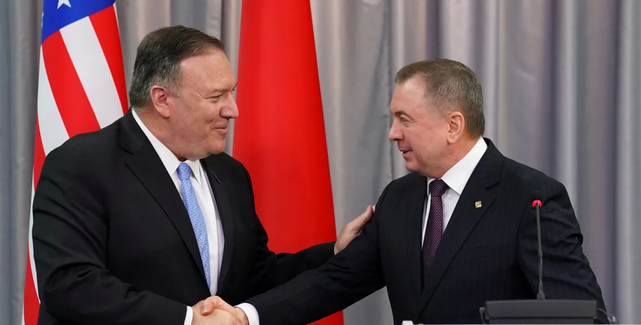 Mike Pompeo and Uladzimir Makei​&nbsp;/ Reuters