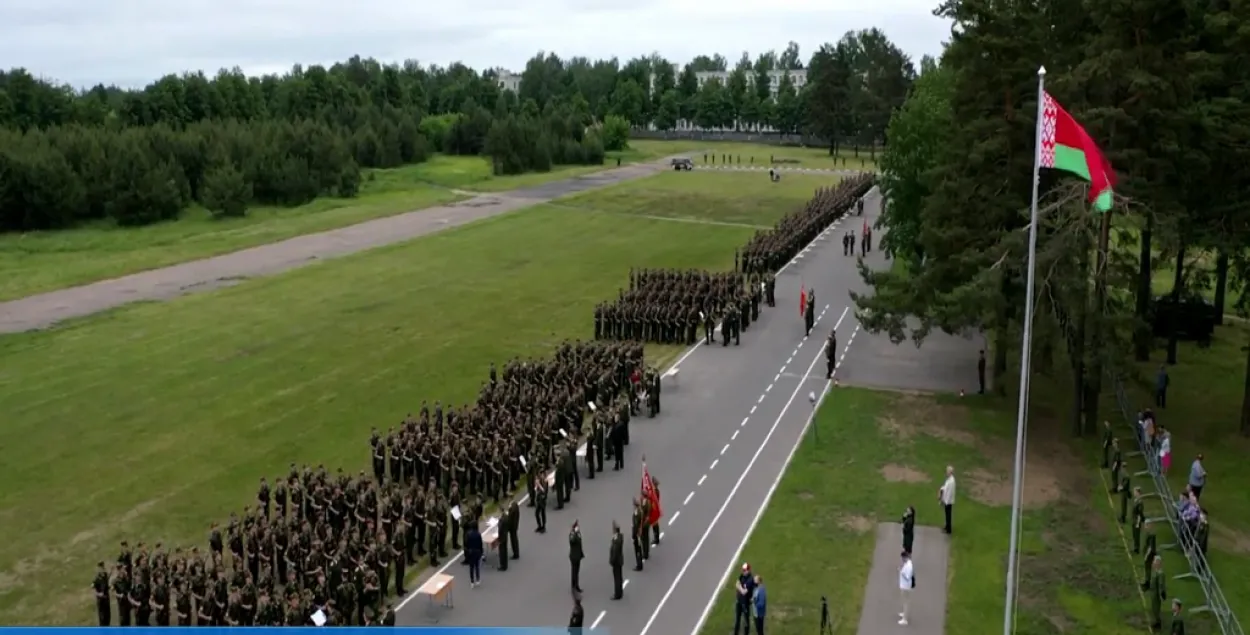 Прысяга салдат у Беларусі падчас эпідэміі каранавіруса&nbsp;/ ВоенТВ