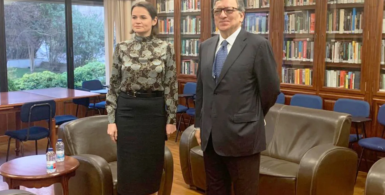 Святлана Ціханоўская і Жазэ Мануэль Барозу​ /&nbsp;twitter.com/JMDBarroso