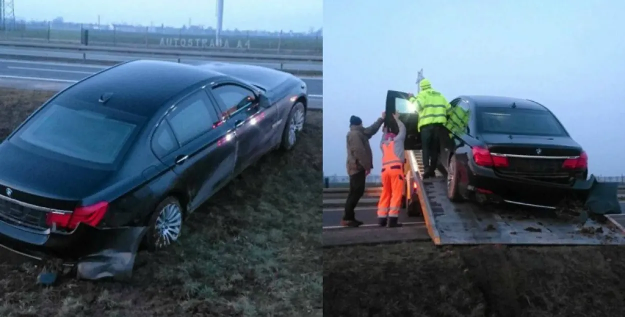 Фотафакт: прэзідэнт Польшчы трапіў у дарожна-транспартнае здарэнне