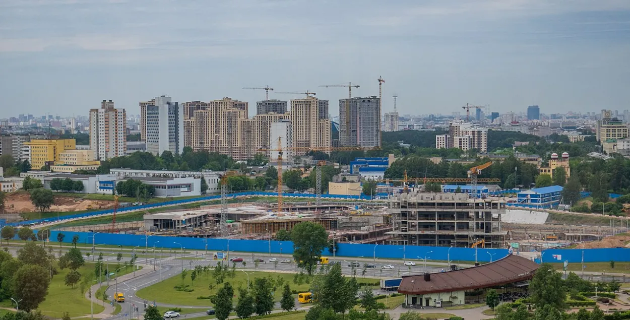 Стройплощадка "Газпром центра" в Минске