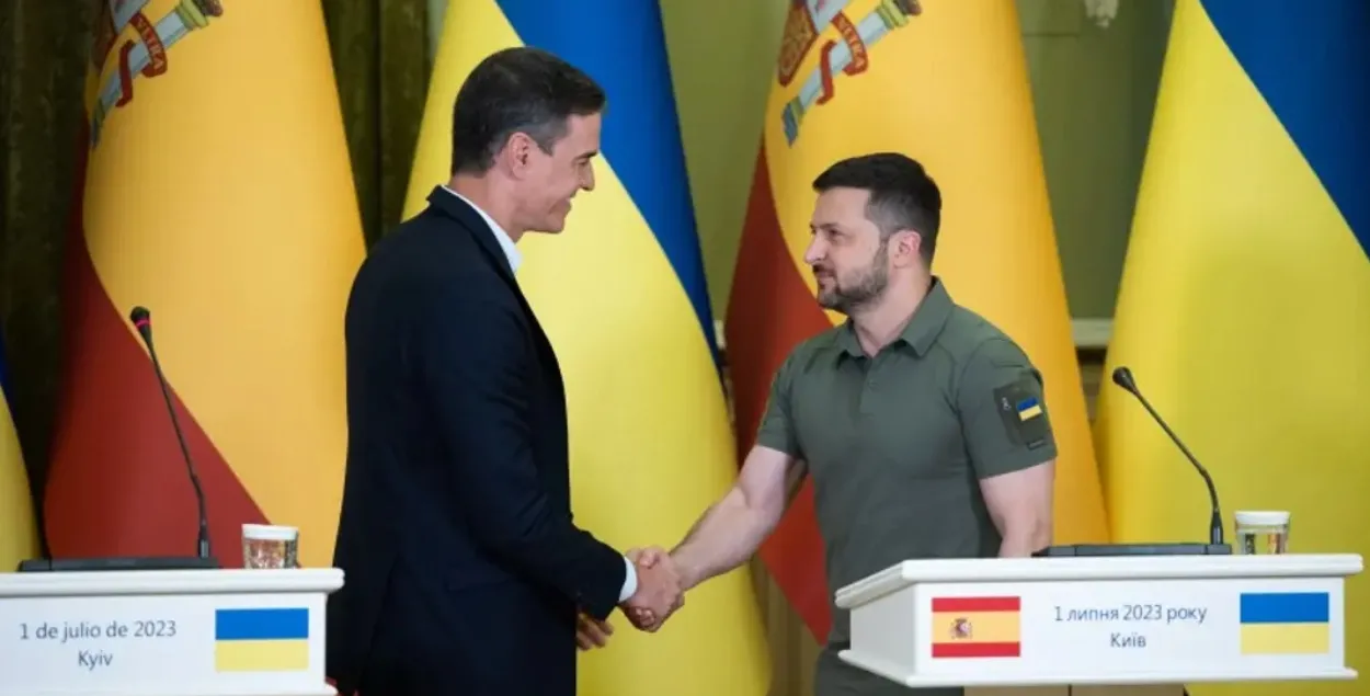 Владимир Зеленский и премьер-министр Испании Педро Санчес в Киеве
