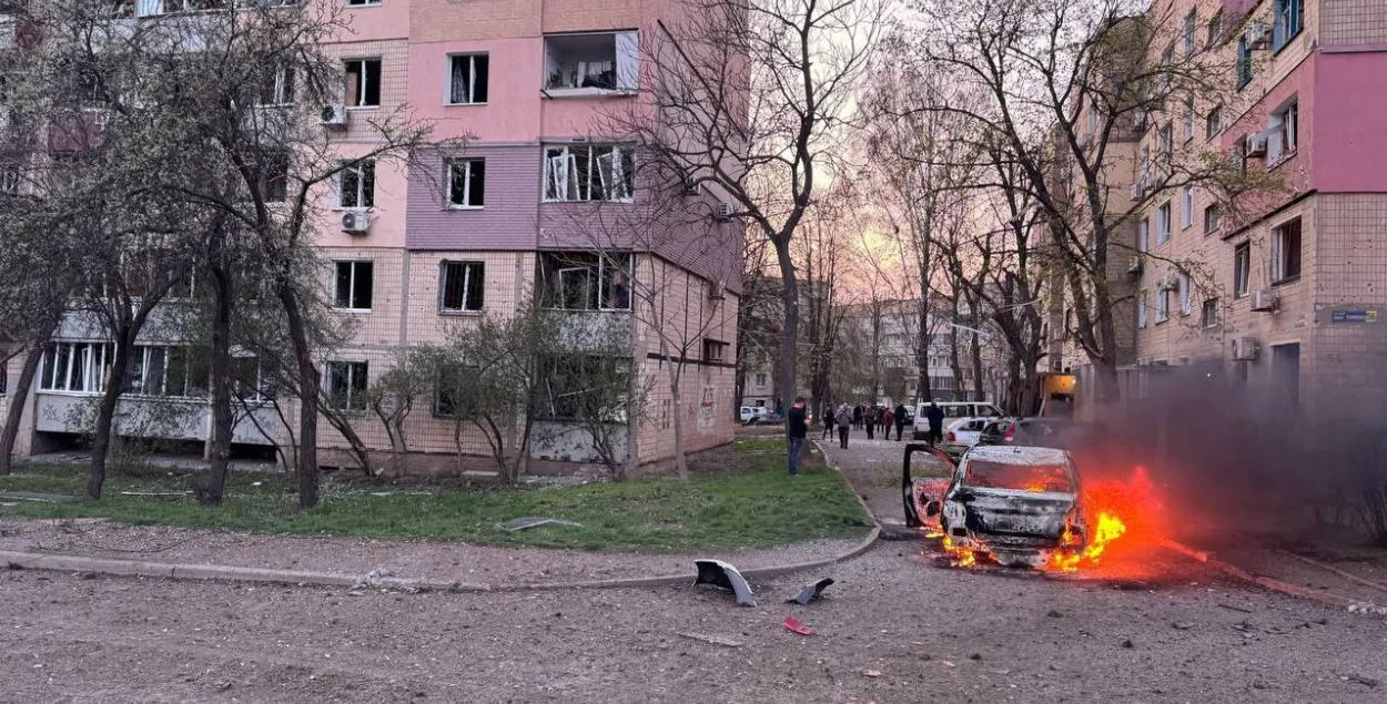 Кривой Рог после ракетного удара
