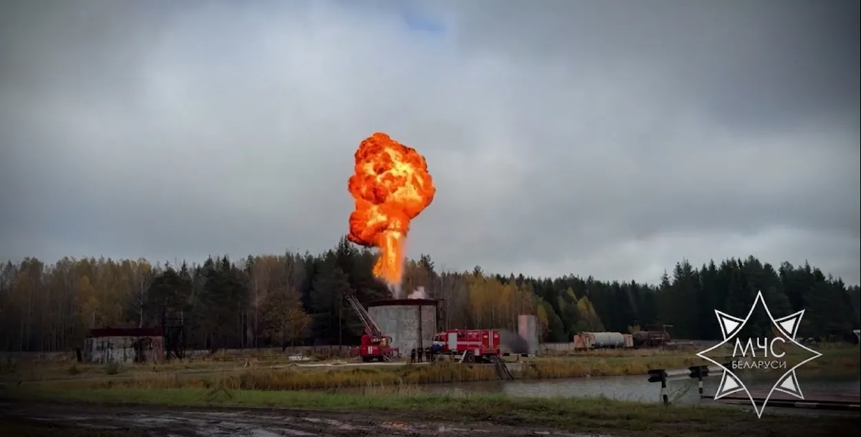 Дронная атака на нефтяной резервуар
