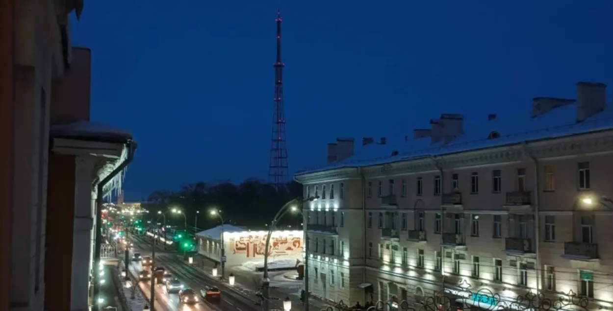 Освещение гомельской телебашни отключили
