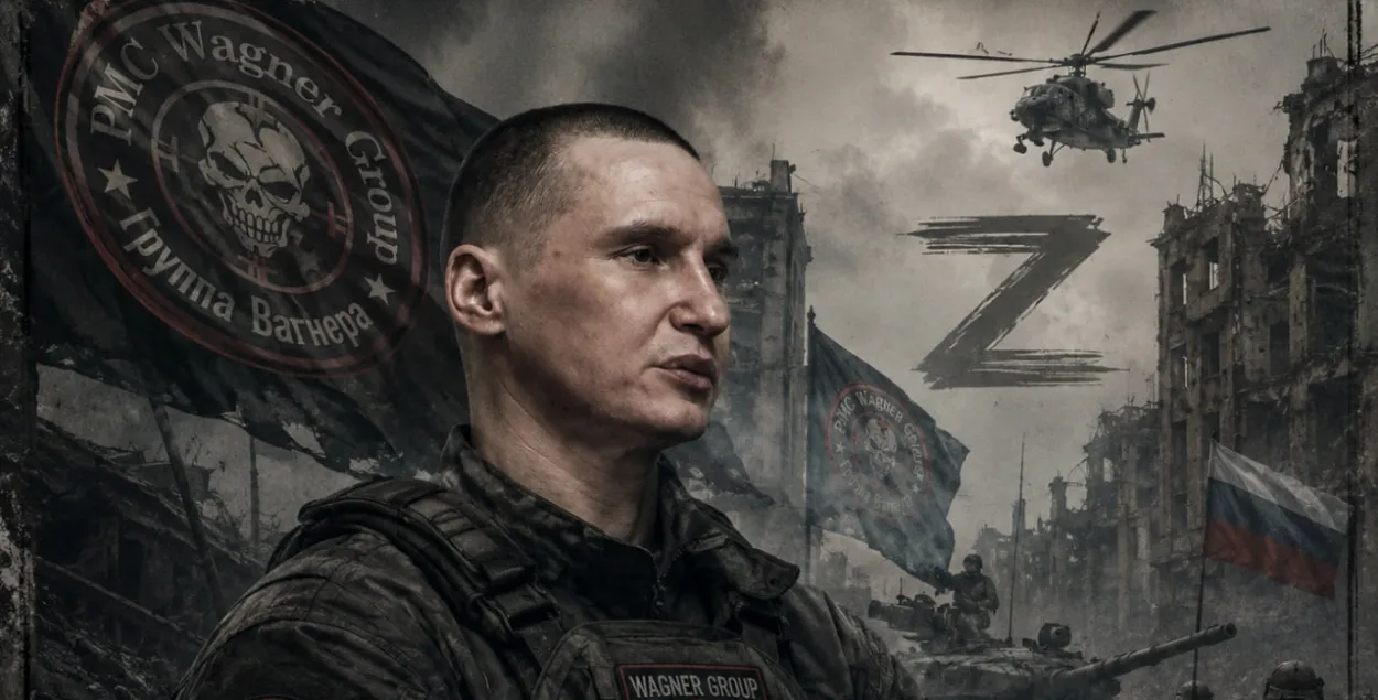 Сяргей Патапчык у форме найміта ПВК "Вагнер"
