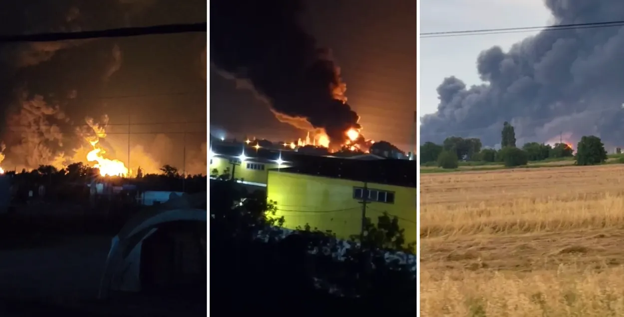 Пажар на расійскіх НПЗ
