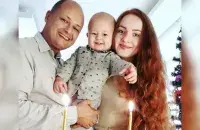 Белоруска Александра Акпинар с мужем и сыном
