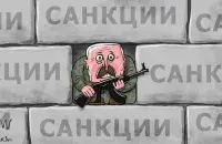 Аляксандр Лукашэнка і санкцыі / Карыкатура dw.com
