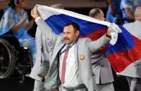 Andrei Fomochkin at the Olympic Games in Rio with a Russian flag. Photo: ria.ru