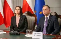 Светлана Тихановская и Анджей Дуда / twitter.com/JakubKumoch​