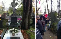 Belarusians are marking Dzyady at a cementry in Warsaw.