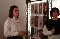 Светлана Тихановская на открытии выставки