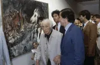 Marc Chagall, 97, at a retrospective of his paintings, July 6, 1984&nbsp;
