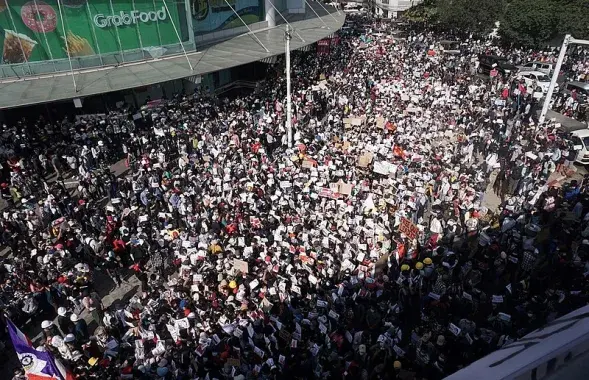 Пратэсты ў М'янме ў 2021 годзе /&nbsp;VOA Burmese