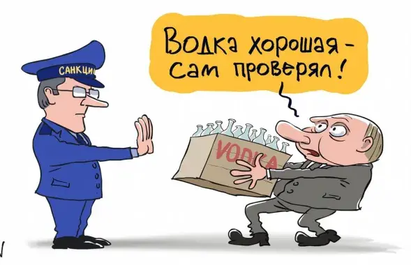Владимир Путин и санкции / Карикатура dw.com

