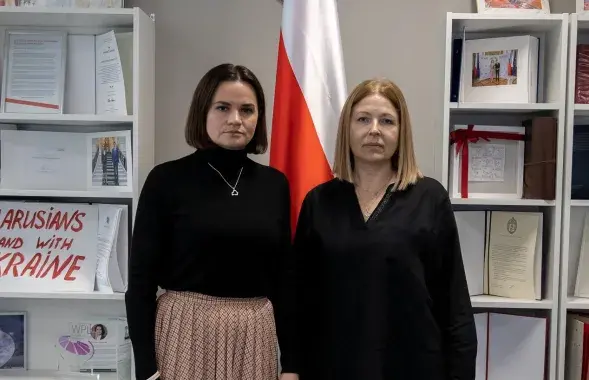 Святлана Ціханоўская і Наталля Пінчук / t.me/tsikhanouskaya/
