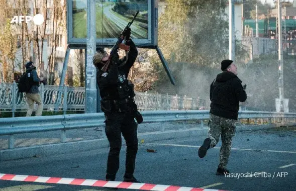 Во время атаки дронов / twitter.com/AFP
