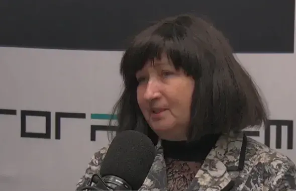 Елена Анисим в студии Еврорадио / Кадр из видеотрансляции​