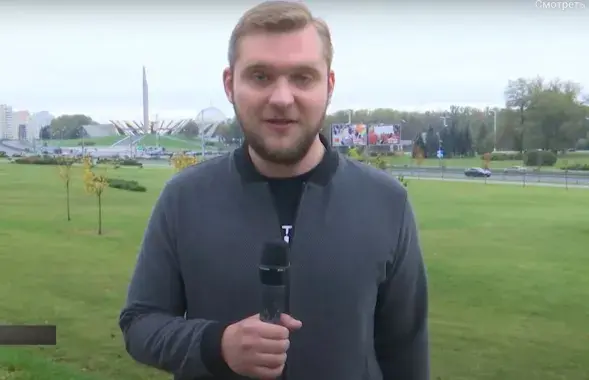Пацярпелы Рыгор Азаронак на маршы 11 кастрычніка 2020 года / ctv.by
